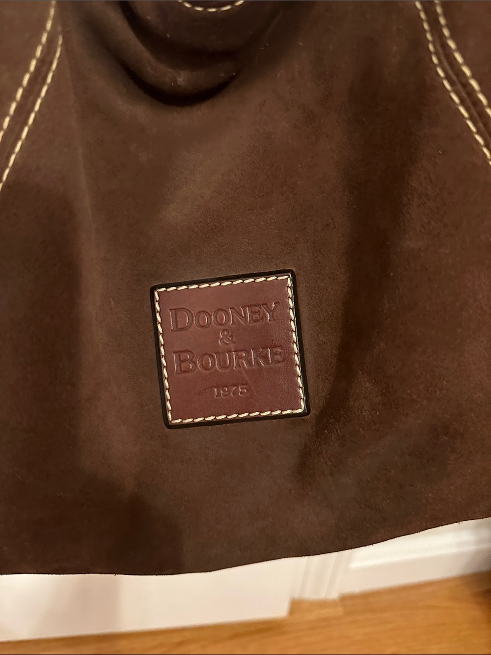 Dooney & Bourke Brown Suede Shoulder Hobo Bag - Picture 2 of 8